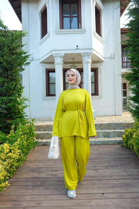 Bel Bağlamalı İkili Takım Yağ Yeşil