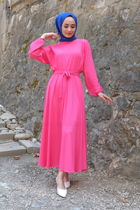 Uygun Fiyatlı BEL BAGLAMALI KUSAKLI ELBISE  | Loccomoda.com 