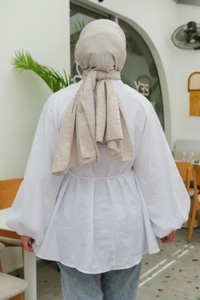 Bel Bağlamalı Sedef Tunik Beyaz