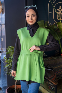 Uygun Fiyatlı BEL BAGLAMALI SUVETER FISTIK YESIL | Loccomoda.com 