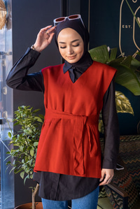 Uygun Fiyatlı BEL BAGLAMALI SUVETER KIRMIZI | Loccomoda.com 