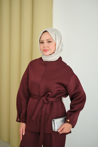 Bel Bağlamalı Takım Bordo