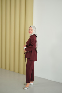 Bel Bağlamalı Takım Bordo