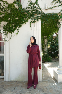 Bel Bağlamalı Takım Bordo