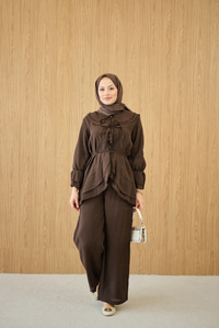 Bel Bağlamalı Takım Kahverengi