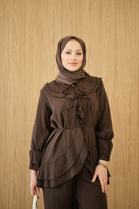 Bel Bağlamalı Takım Kahverengi