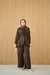 Bel Bağlamalı Takım Kahverengi