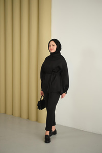 Bel Bağlamalı Takım Siyah