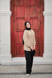 Bel Bağlamalı Tencele Gömlek Krem