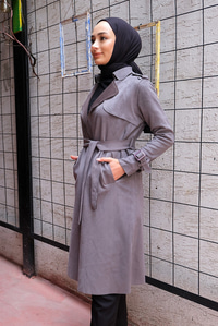 Uygun Fiyatlı BEL BAGLAMALI TRENC  GRI | Loccomoda.com 