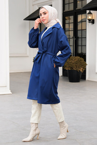 BEL BAGLAMALI TRENC  Saks Mavi