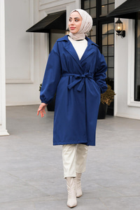 BEL BAGLAMALI TRENC  Saks Mavi