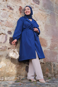 BEL BAGLAMALI TRENC  Saks Mavi