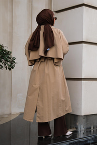 Bel Bağlamalı Trençkot Bej
