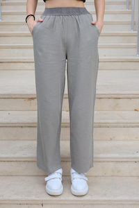 Bel Detaylı Pantolon Haki Yeşil