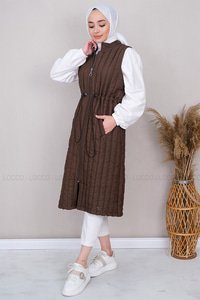 Uygun Fiyatlı BEL LASTIK DETAY YELEK  KAHVERENGI | Loccomoda.com 