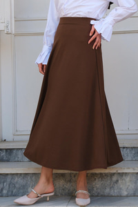 Bel Lastikli Etek  Kahverengi