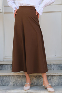 Bel Lastikli Etek  Kahverengi