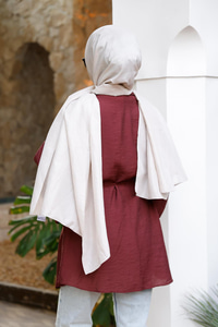 Belden Bağlamalı Gömlek  Bordo