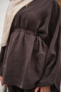 Beli Ayarlanabilir Büzgü Detay Takım Kahverengi