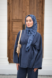 Beli Ayarlanabilir Büzgü Detay Takım Lacivert