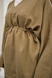 Beli Ayarlanabilir Büzgü Detay Takım Yağ Yeşil