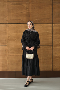 Beli Ayarlanabilir Nakış Detaylı Takım Siyah