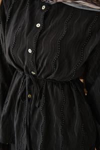 Beli Ayarlanabilir Nakış Detaylı Takım Siyah