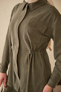 Beli Ayarlanabilir Tek Cepli Takım Haki Yeşil