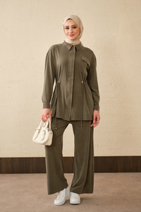 Beli Ayarlanabilir Tek Cepli Takım Haki Yeşil