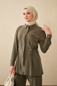 Beli Ayarlanabilir Tek Cepli Takım Haki Yeşil