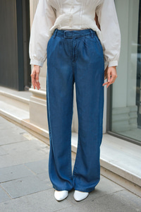 Beli Cırtılı Kot  Pantolon Koyu Mavi