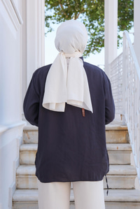 Beli İp Detay Tek Cepli Gömlek Antrasit