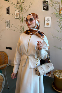 Beli Korse Detay Takım Krem