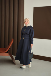 Beli Korse Detay Takım Lacivert