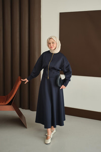 Beli Korse Detay Takım Lacivert