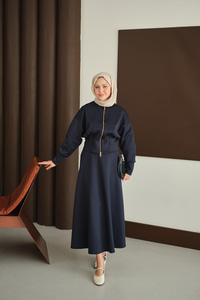 Beli Korse Detay Takım Lacivert