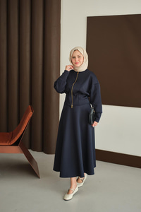 Beli Korse Detay Takım Lacivert