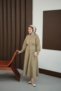 Beli Korse Detay Takım Yeşil