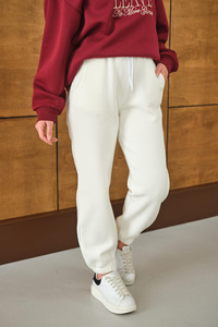 Beli Lastikli Eşofman Beyaz