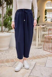 Beli Lastikli  Havuç Pantolon Lacivert