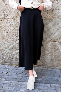 Beli Lastikli Kiloş Etek Siyah