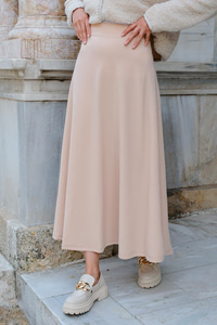 Beli Lastikli Kiloş Etek Vizon