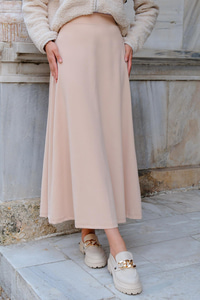 Beli Lastikli Kiloş Etek Vizon