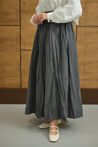 Beli Lastikli Kırışık Detay Etek Antrasit