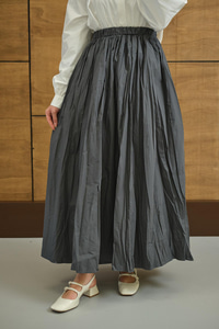 Beli Lastikli Kırışık Detay Etek Antrasit