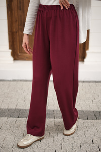 Beli Lastikli Pantolon Bordo
