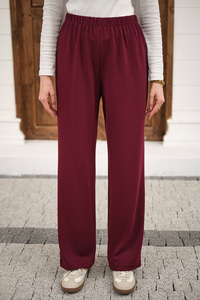 Beli Lastikli Pantolon Bordo