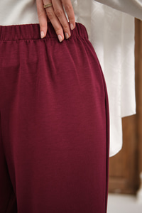 Beli Lastikli Pantolon Bordo
