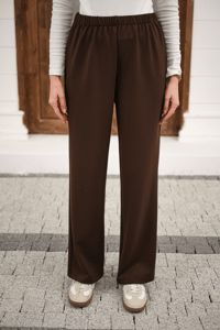 Beli Lastikli Pantolon Kahverengi